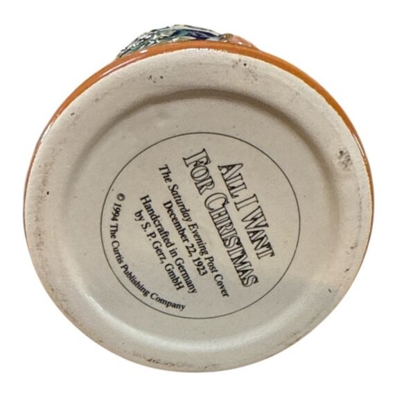 1994 Saturday Evening Post Christmas Collector Lidded Stein 10.75" S.P. GERZ NIB - Picture 7 of 9